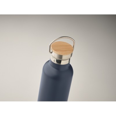 Botella lechera aislante de doble pared con tapa de madera